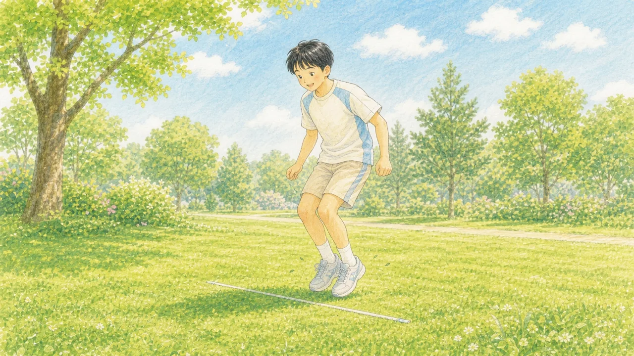 中学生が新しい運動の動きに挑戦して練習している様子(イラスト)